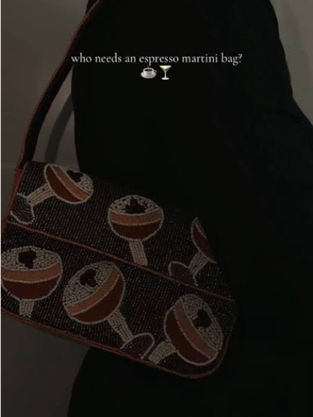 Maeve Fiona Beaded Bag Espresso Martini Edition, NWT ☕️ 🍸 - Picture 6 of 15